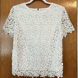 Catherine Malandrino White Lace Top